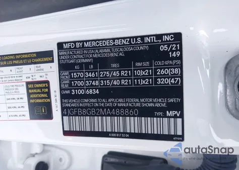 2021 Mercedes-Benz Gle 580 4Matic from USA, damaged, VIN 4JGFB8GB2MA488860